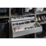 5 Compartment Grey Felt Jewelry Organizer Drawer Kit