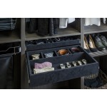 5 Compartment Black Felt Jewelry Organizer Drawer Kit