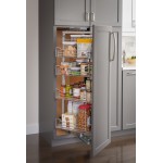 12" Wide x 74" High Chrome Wire Pantry Pullout with Swingout Feature