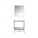 Jacques 30" White Single Vanity White, no Top and 28" Mirror