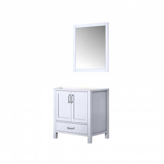 Jacques 30" White Single Vanity White, no Top and 28" Mirror
