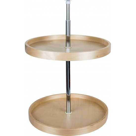 20" Round Banded Lazy Susan Set with Twist and Lock Adjustable Pole
