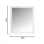 Jacques 30" White Single Vanity White, no Top and 28" Mirror