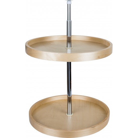 24" Round Banded Lazy Susan Set with Twist and Lock Adjustable Pole