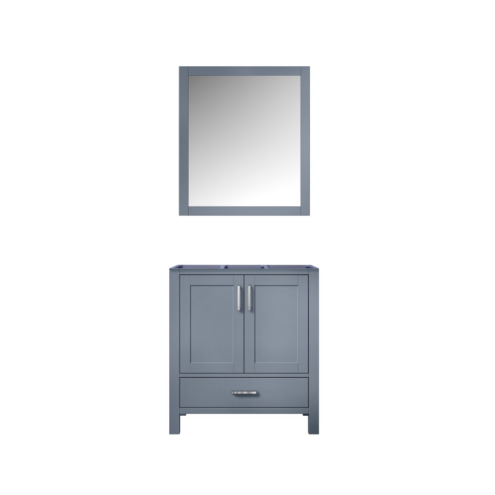 Jacques 30" Dark Grey Single Vanity, no Top and 28" Mirror