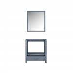 Jacques 30" Dark Grey Single Vanity, no Top and 28" Mirror