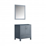 Jacques 30" Dark Grey Single Vanity, no Top and 28" Mirror