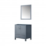 Jacques 30" Dark Grey Single Vanity, no Top and 28" Mirror