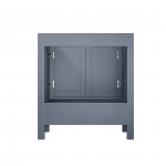 Jacques 30" Dark Grey Single Vanity, no Top and 28" Mirror