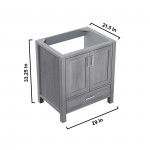 Jacques 30" Distressed Grey Single Vanity, no Top and 28" Mirror