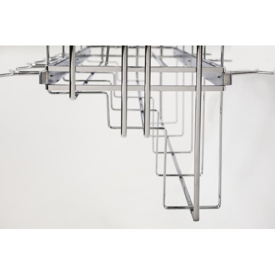 STORAGE WITH STYLE ® Polished Chrome Hanging Pan Organizer with Soft-close