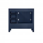 Jacques 36" Navy Blue Single Vanity, no Top and 34" Mirror - Left Version