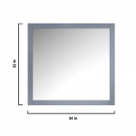 Jacques 36" Dark Grey Single Vanity, White Carrara Marble Top, White Square Sink and 34" Mirror w/ Faucet - Right Version