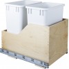 Preassembled 35 Quart Double Pullout Waste Container System
