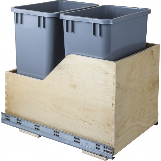 Preassembled 35 Quart Double Pullout Waste Container System