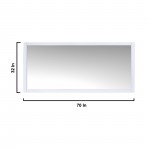 Jacques 72" White Double Vanity, White Carrara Marble Top, White Square Sinks and 70" Mirror w/ Faucets