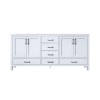 Jacques 72" White Double Vanity, White Carrara Marble Top, White Square Sinks and no Mirror