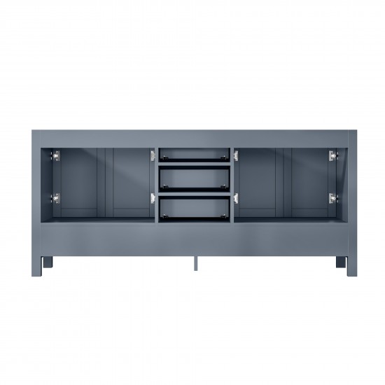 Jacques 72" Dark Grey Double Vanity, no Top and 70" Mirror