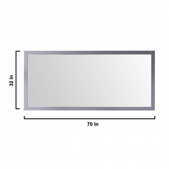 Jacques 72" Dark Grey Double Vanity, no Top and 70" Mirror