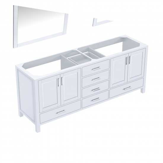 Jacques 80" White Double Vanity, no Top and 30" Mirrors