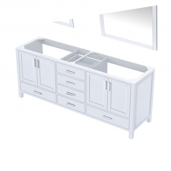 Jacques 80" White Double Vanity, no Top and 30" Mirrors