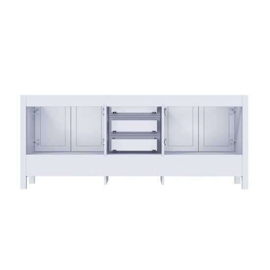 Jacques 80" White Double Vanity, no Top and 30" Mirrors