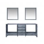 Jacques 80" Dark Grey Double Vanity, no Top and 30" Mirrors