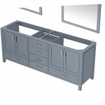 Jacques 80" Dark Grey Double Vanity, no Top and 30" Mirrors