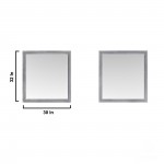 Jacques 80" Distressed Grey Double Vanity, White Carrara Marble Top, White Square Sinks and 30" Mirrors w/ Faucets