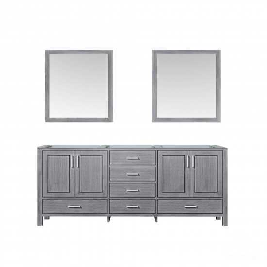 Jacques 80" Distressed Grey Double Vanity, no Top and 30" Mirrors