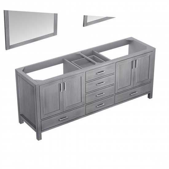 Jacques 80" Distressed Grey Double Vanity, no Top and 30" Mirrors