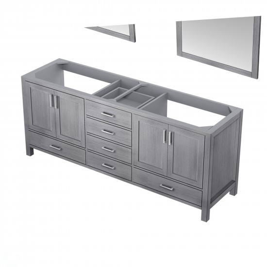 Jacques 80" Distressed Grey Double Vanity, no Top and 30" Mirrors