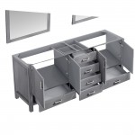 Jacques 80" Distressed Grey Double Vanity, no Top and 30" Mirrors