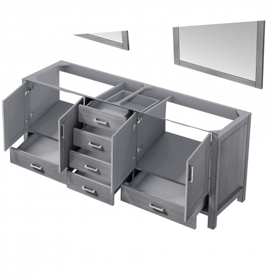 Jacques 80" Distressed Grey Double Vanity, no Top and 30" Mirrors