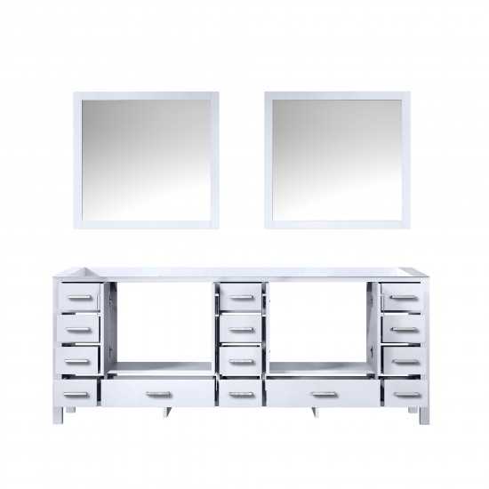 Jacques 84" White Double Vanity, no Top and 34" Mirrors