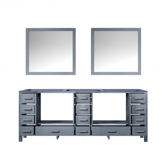 Jacques 84" Dark Grey Double Vanity, no Top and 34" Mirrors