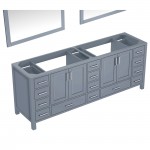 Jacques 84" Dark Grey Double Vanity, no Top and 34" Mirrors