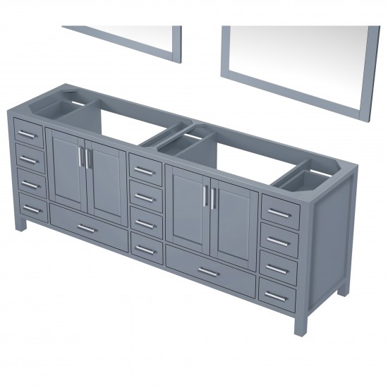 Jacques 84" Dark Grey Double Vanity, no Top and 34" Mirrors