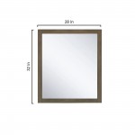 Marsyas 30" Rustic Brown Single Vanity, White Quartz Top, White Square Sink and 28" Mirror w/ Faucet