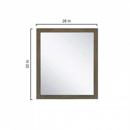 Marsyas 30" Rustic Brown Single Vanity, White Quartz Top, White Square Sink and 28" Mirror w/ Faucet