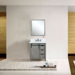 Marsyas 30" Ash Grey Single Vanity, White Quartz Top, White Square Sink and 28" Mirror w/ Faucet