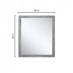 Marsyas 30" Ash Grey Single Vanity, White Quartz Top, White Square Sink and 28" Mirror w/ Faucet