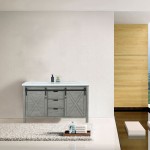 Marsyas 60" Ash Grey Double Vanity, White Quartz Top, White Square Sinks and no Mirror