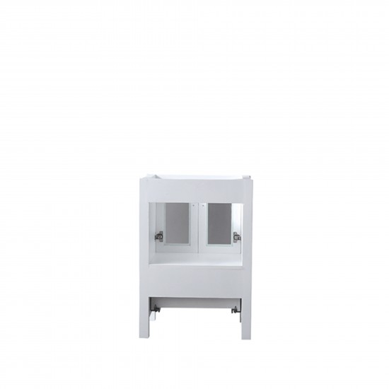 Volez 24" White Single Vanity, Integrated Top, White Integrated Square Sink and 22" Mirror w/ Faucet