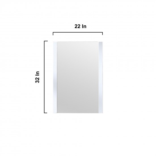 Volez 24" White Single Vanity, Integrated Top, White Integrated Square Sink and 22" Mirror w/ Faucet