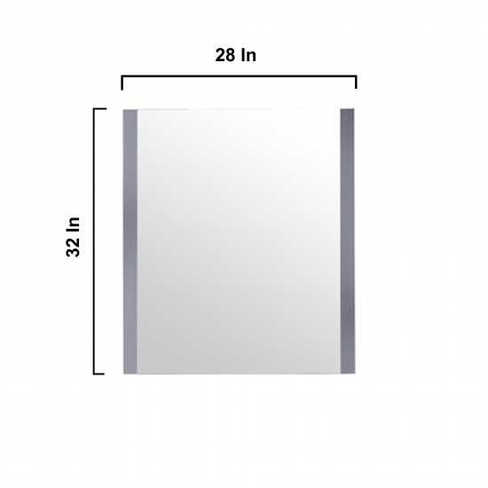 Volez 30" Dark Grey Single Vanity, Integrated Top, White Integrated Square Sink and 28" Mirror w/ Faucet