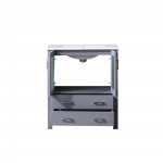 Volez 30" Dark Grey Single Vanity, Integrated Top, White Integrated Square Sink and no Mirror
