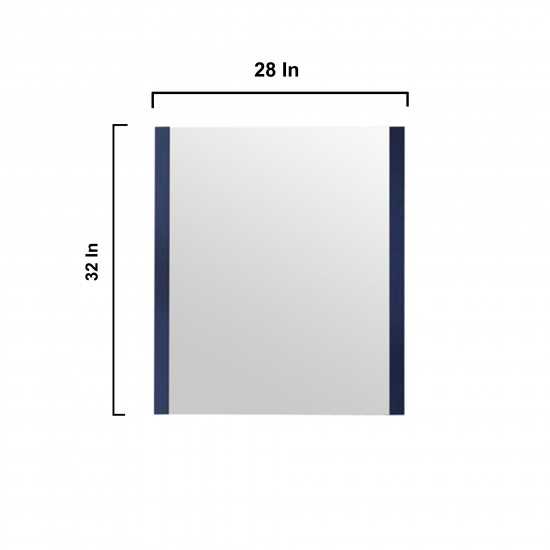 Volez 30" Navy Blue Single Vanity, Integrated Top, White Integrated Square Sink and 28" Mirror w/ Faucet