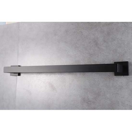 Bagno Lucido Stainless Steel 24" Towel Bar - Matte Black