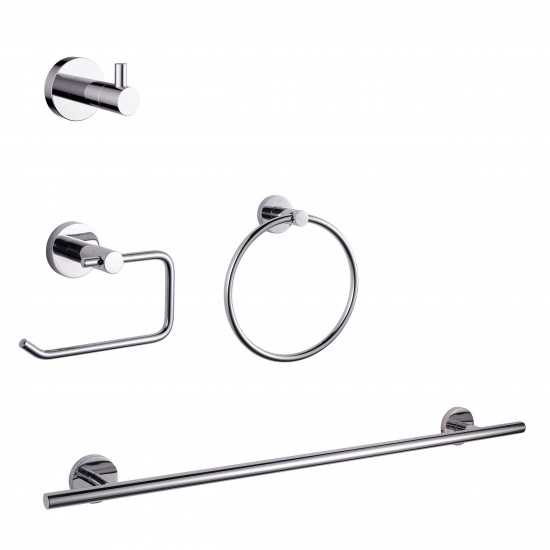 Bagno Nera 4-Piece Bathroom Accessory Set - Chrome